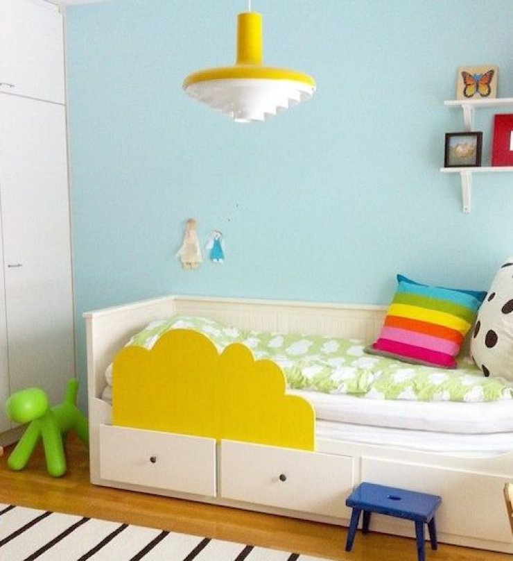Ikea Hemnes single bed with a little yellow cloud
