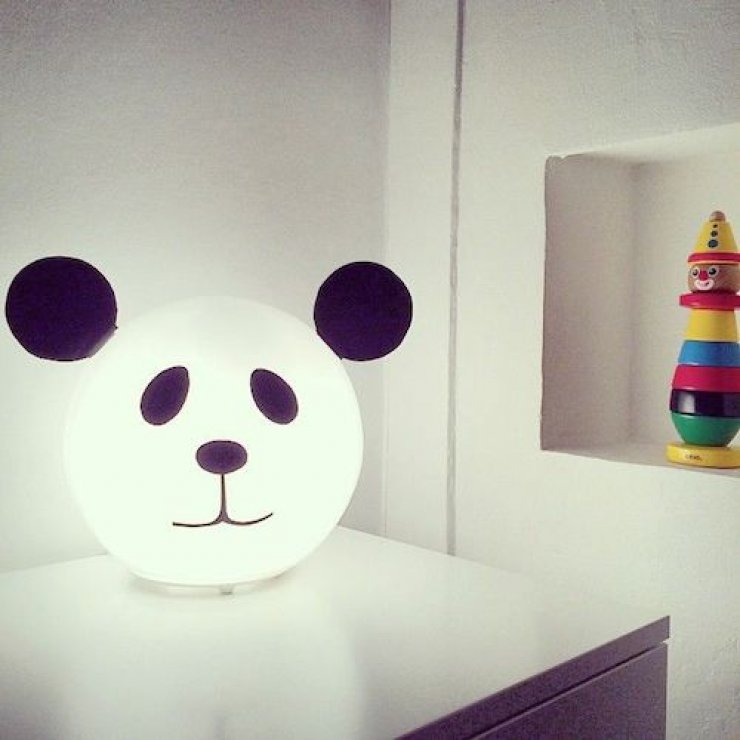 Ikea Fado lamp hacked into a panda