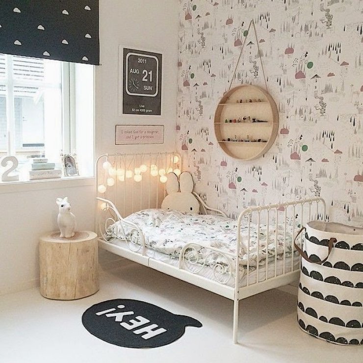 little girl room with black furniture