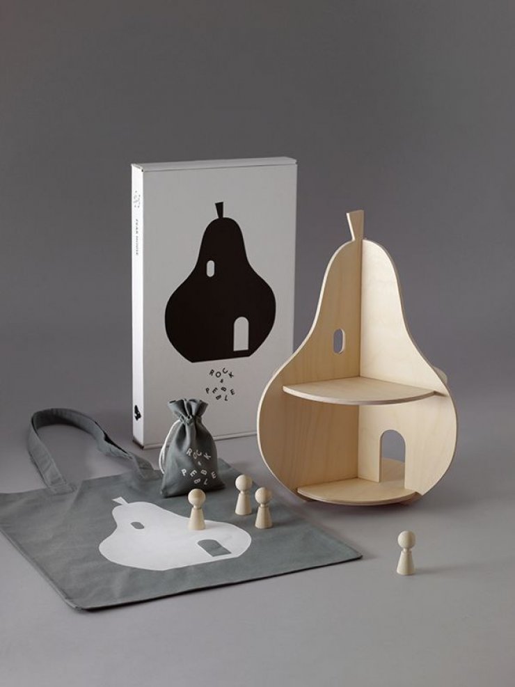 pear shaped wood dollhouse