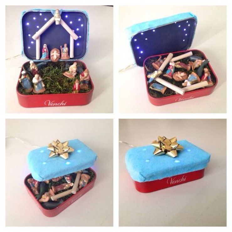 diy portable nativity in a mint tin