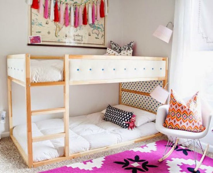 Upholstered Ikea Kura bed