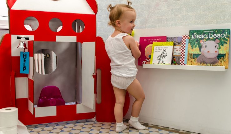 A rocket on the toilet for kids