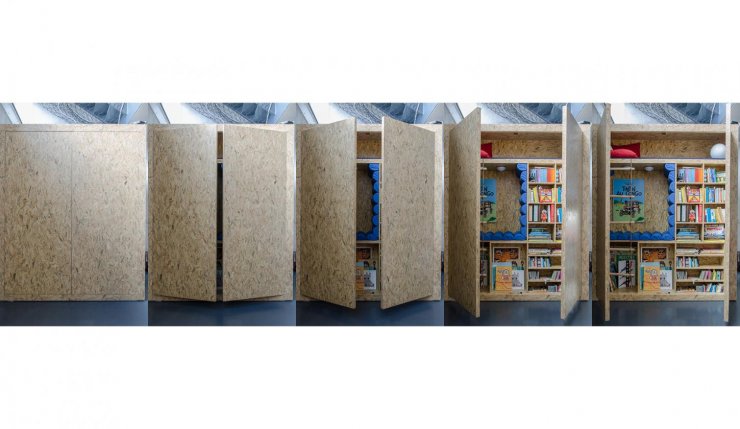 wardrobe hiding a reading nook for kids