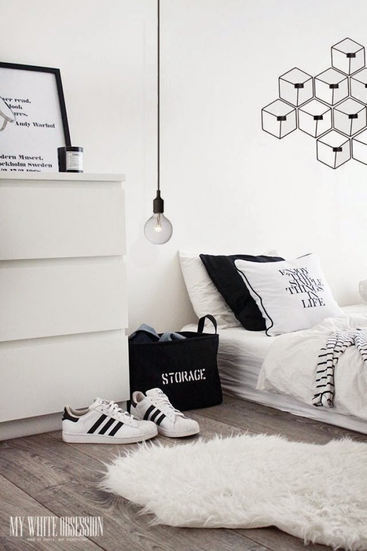 black and white low bed