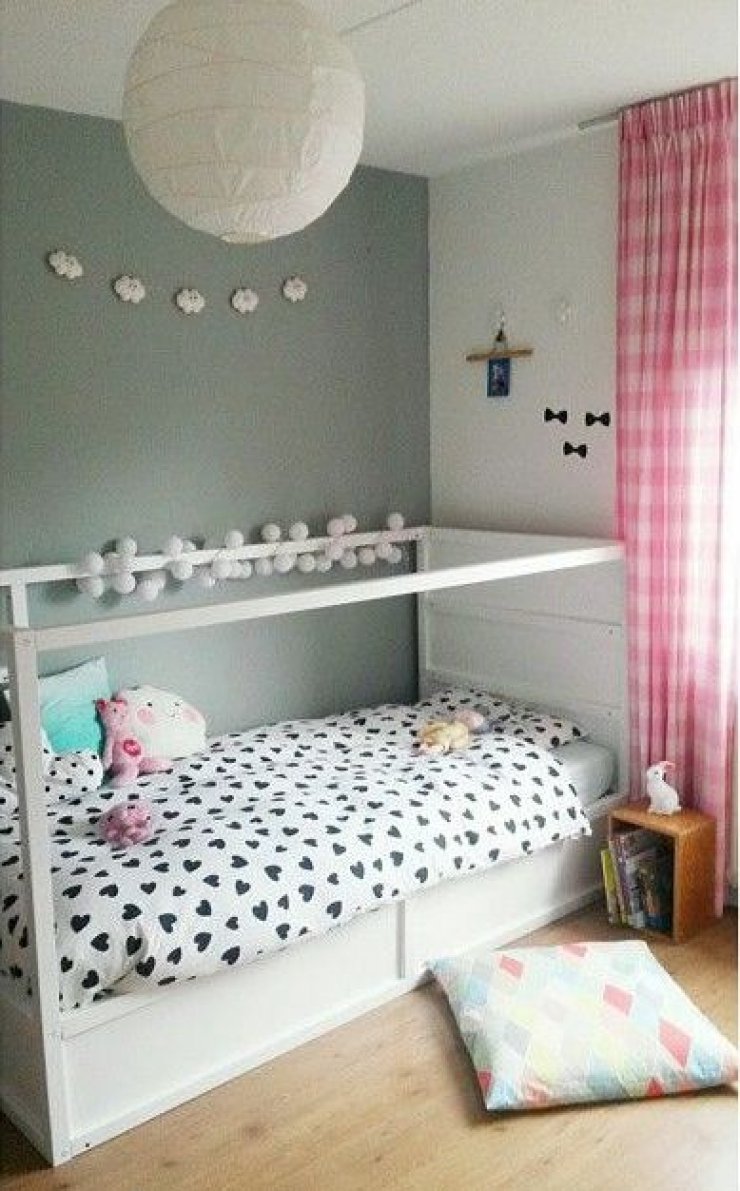 Ikea Kura bed painted in white