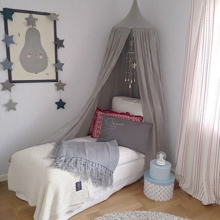 grey canopy in a girls room