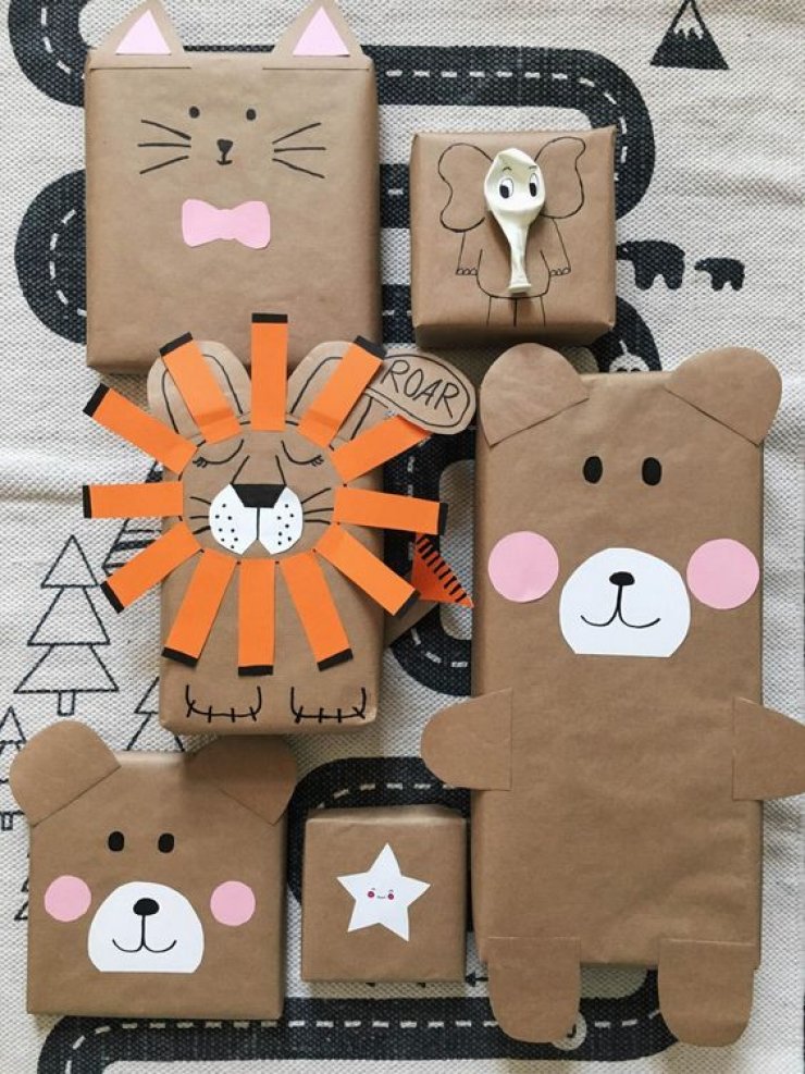 mommo design: CUTE KIDS GIFT WRAPPING IDEAS