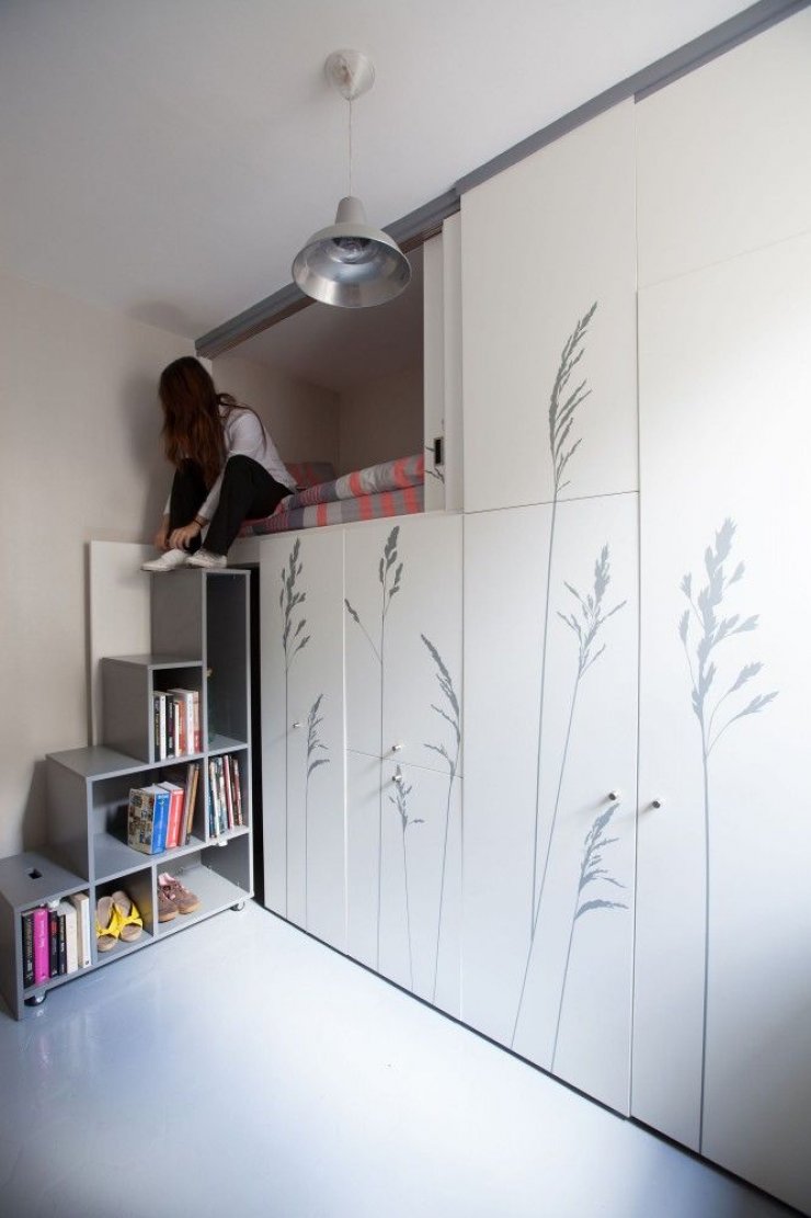 loft bed in a closet