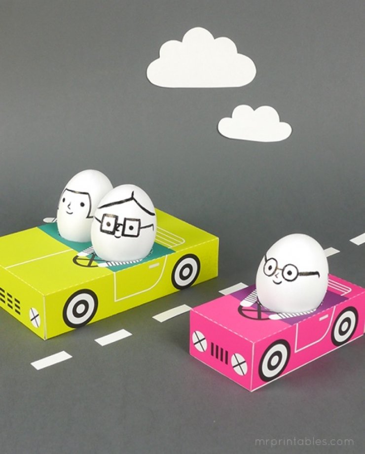 Printable Easter eggs cars