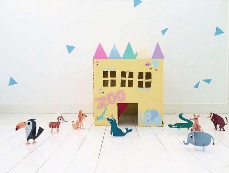 DIY cardboard zoo