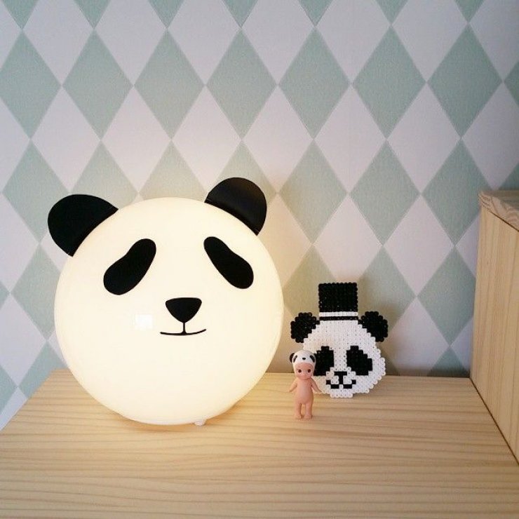 Ikea Fado lamp hacked into a panda