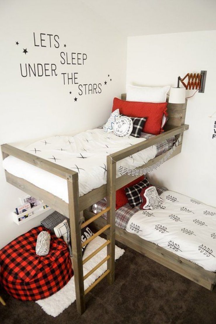 bunk bed and reading nook