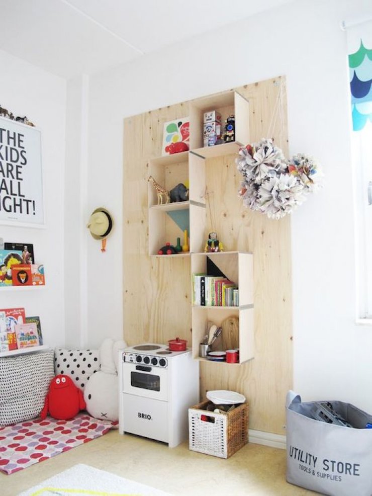 plywood reading and play corner