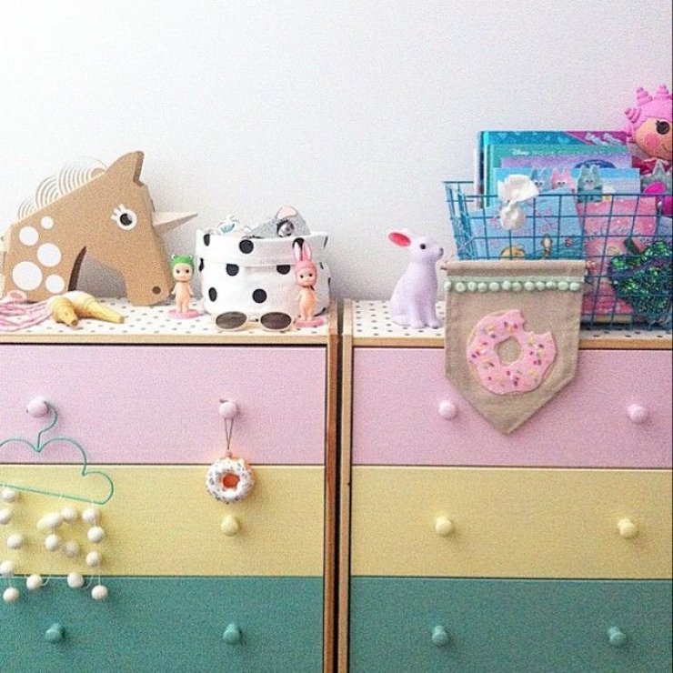 Painted Ikea Rast dresser