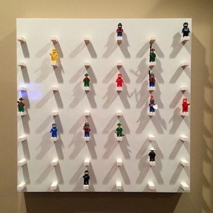 Ikea Lack table hacked to display Lego 